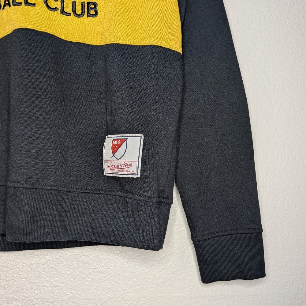 Mitchell & Ness Black Yellow Los Angeles Football Club Blokette Crew Sweater M - Picture 3 of 8